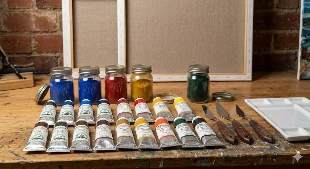 handmade textured oil paintings